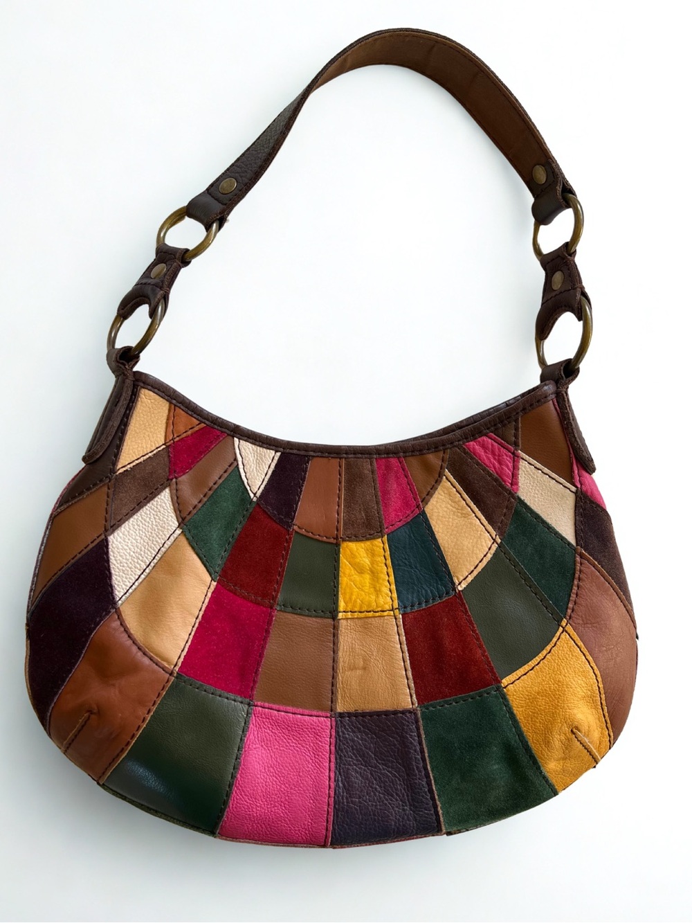 Vintage Lucky Brand Multicolor Patchwork Shoulder Bag - Picture 2 of 10